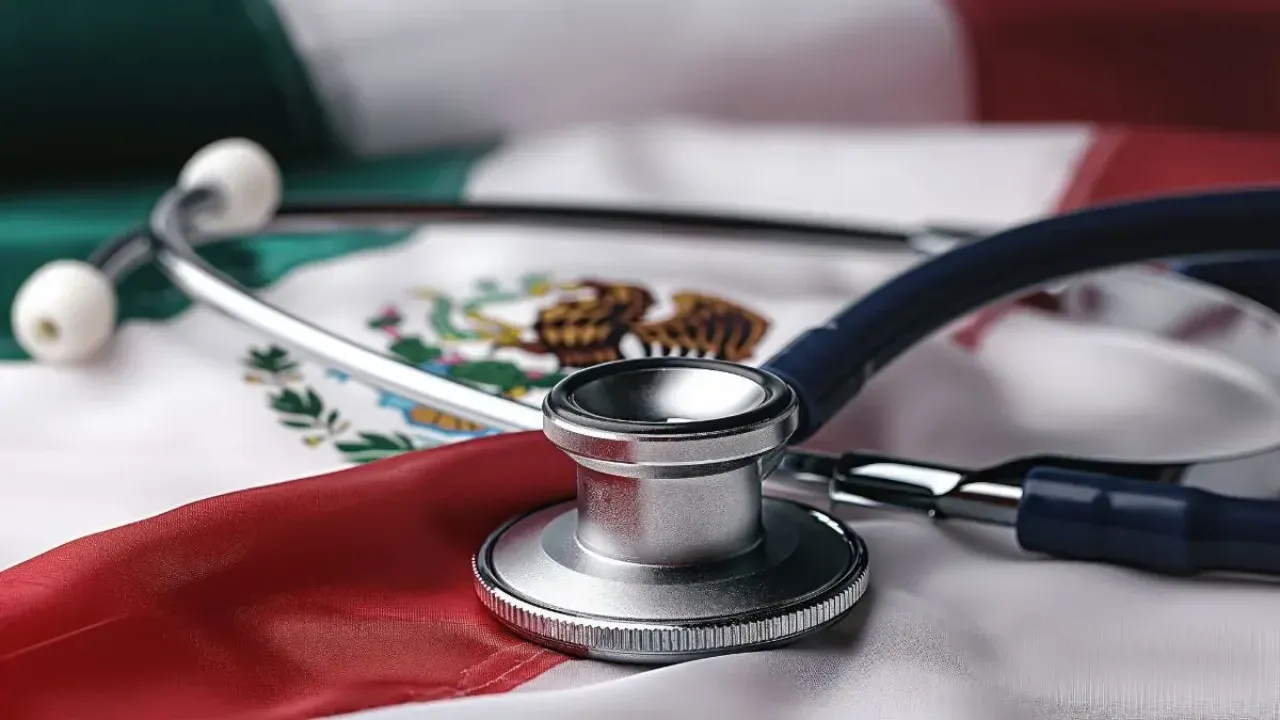 Personas afuera de un consultorio de atención primaria en México