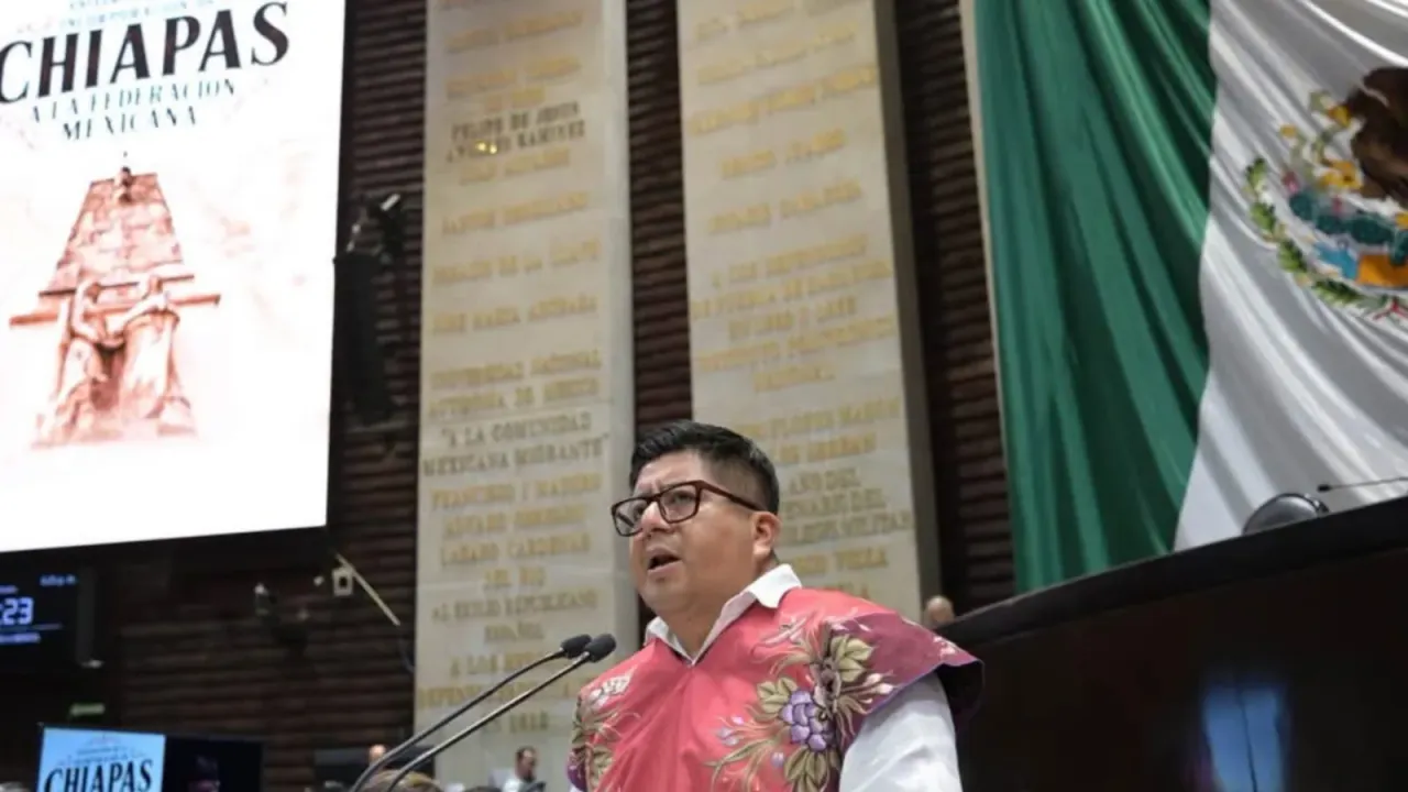 Diputado federal en la tribuna de la Cámara de Diputados durante una intervención