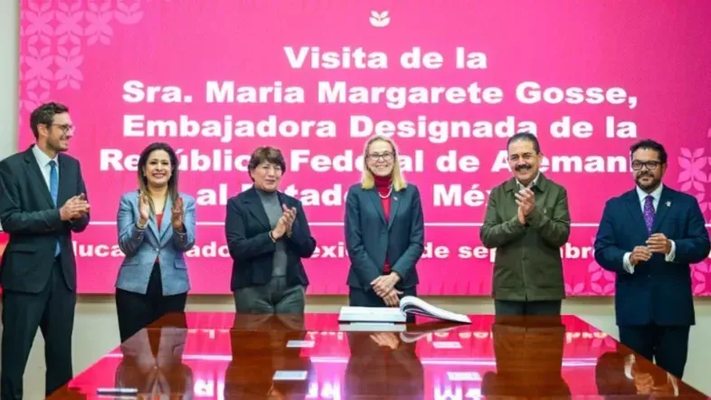 Reunión entre Delfina Gómez y Maria Margarete Gosse en Palacio de Gobierno