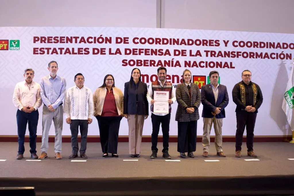 Pablo Gutiérrez Lazarus durante su protesta como coordinador estatal de Morena