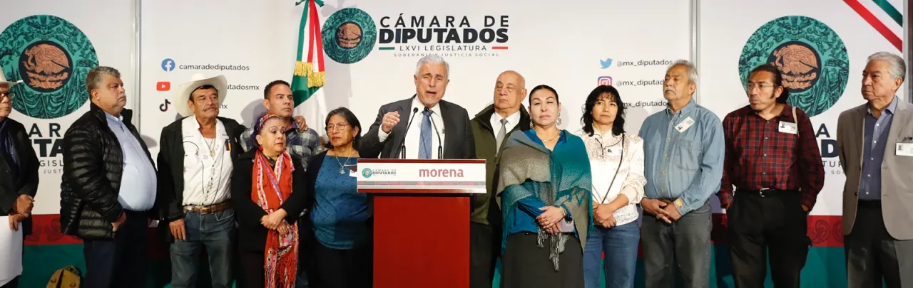 Conferencia de prensa de legisladores de Morena sobre el presupuesto rural