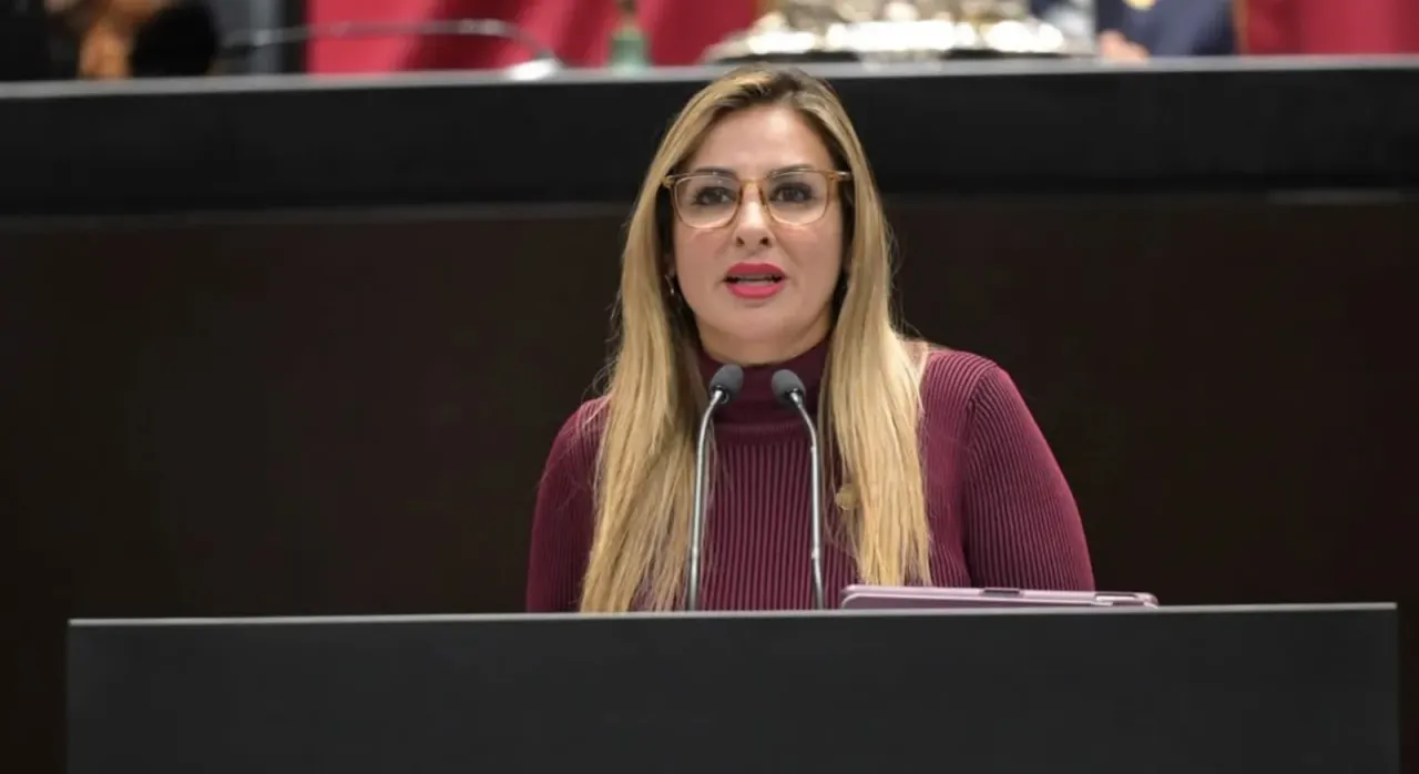 Diputada Jessica Saiden durante su intervención en la tribuna de la Cámara de Diputados
