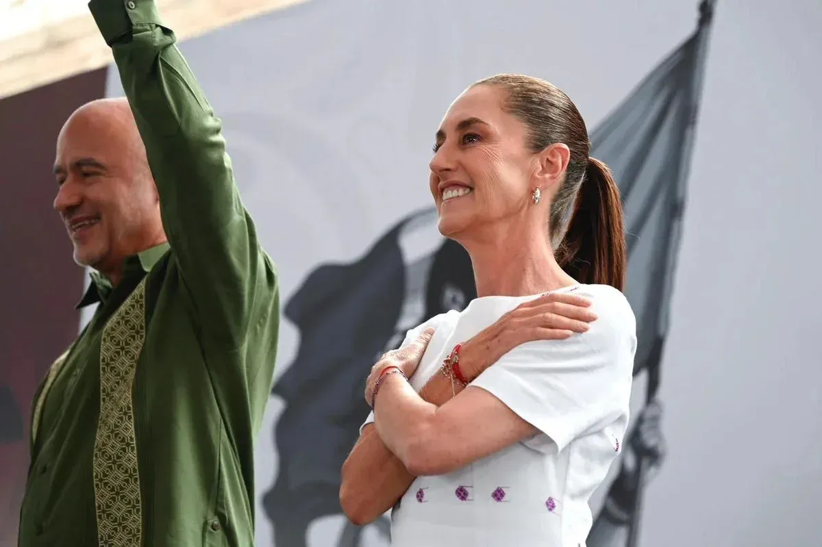 Claudia Sheinbaum durante un acto público en Monterrey