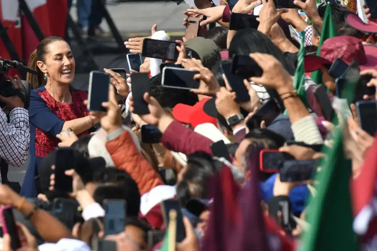 La presidenta Claudia Sheinbaum durante su conferencia matutina en Palacio Nacional