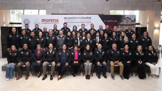 Dirigentes de Morena en plenaria estatal en el Estado de México