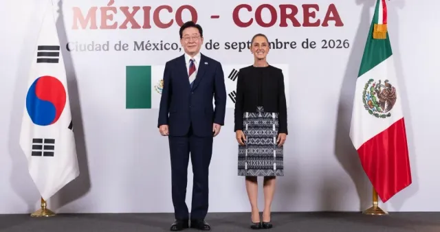 Presidenta Claudia Sheinbaum y presidente de Corea del Sur en Palacio Nacional