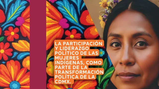 Mujeres indígenas participando en una actividad pública en la Ciudad de México
