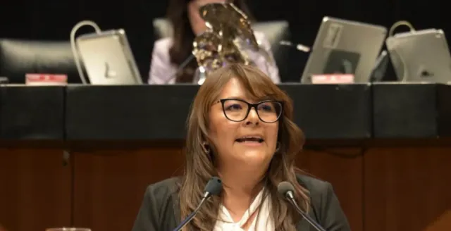 Diputada Zaria Aguilera durante su intervención en la Comisión Permanente