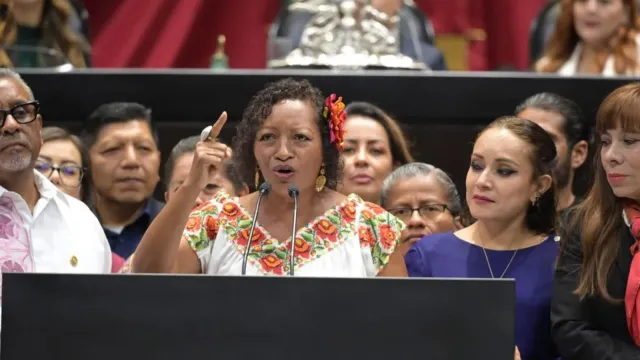 Diputada de Morena durante su intervención en la Cámara de Diputados