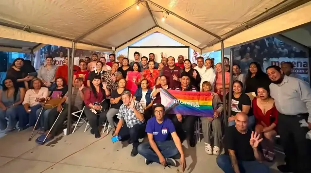 Militantes de Morena reunidos en un encuentro en Tijuana
