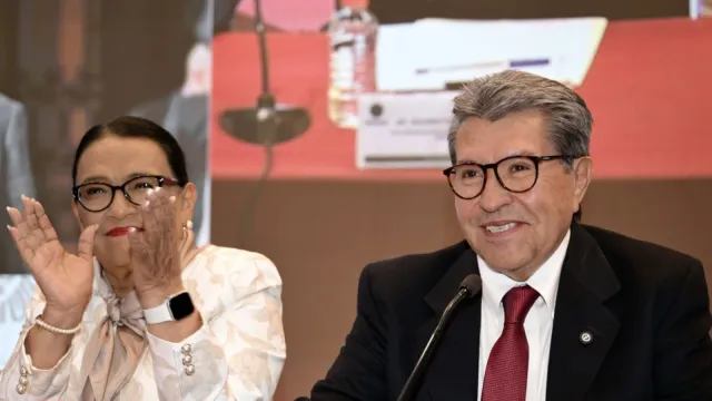 Rosa Icela Rodríguez durante su participación en la reunión plenaria de Morena