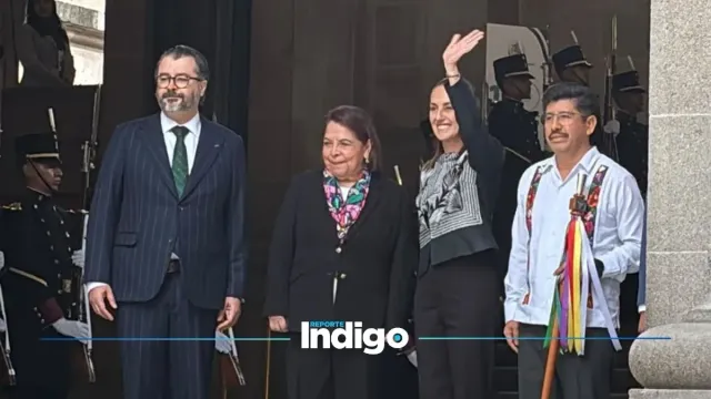 La presidenta Sheinbaum y el ministro presidente Aguilar Ortiz en la SCJN