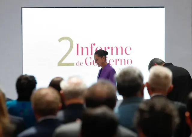 Presidenta Sheinbaum durante su segundo Informe de gobierno